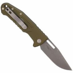 Fox Knives FX-503 ALOD SMARTY AUTO TACTICAL,N690 STONEWASHED BLD,ALLUMINUM OD GREEN