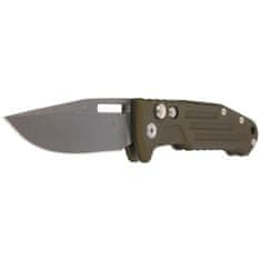 Fox Knives FX-503 ALOD SMARTY AUTO TACTICAL,N690 STONEWASHED BLD,ALLUMINUM OD GREEN