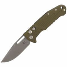 Fox Knives FX-503 ALOD SMARTY AUTO TACTICAL,N690 STONEWASHED BLD,ALLUMINUM OD GREEN