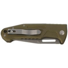 Fox Knives FX-503 ALOD SMARTY AUTO TACTICAL,N690 STONEWASHED BLD,ALLUMINUM OD GREEN