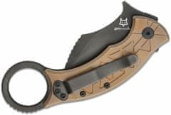 Fox Knives FX-802 TiPVD TRIBAL K vreckový nôž - karambit 7,7cm, čierna, bronz, titán, zdobenie