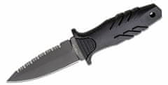 Fox Knives FX-647 S KNIVES TACTICAL ELEMENTUM DAGGER STAINLESS STEEL N690 BLD SERRATED,BLACK NAYLON