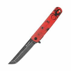 Ganzo Knife G626-RD vreckový nôž 9,6 cm, čierna, červená, plast ABS, motív pavúka