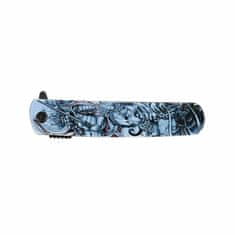 Ganzo Knife G626-GS vreckový nôž 9,6 cm, čierna, modrá, plast ABS, samurajský motív 