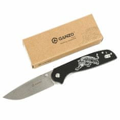 Ganzo Knife G6803-TG univerzálny vreckový nôž 8,9 cm, čierna, G10, motív tigra