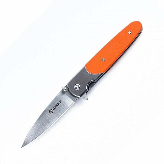 Ganzo Knife G743-1-OR vreckový nôž 8,7 cm, Satin, oranžová, G10, oceľ