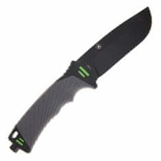 Ganzo Knife G8012-GY nôž do prírody 11,5 cm, čierno-šedá, ABS, guma, plastové puzdro