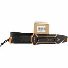 Ganzo Knife G8012V2-OR nôž do prírody 11,3 cm, čierno-oranžová, ABS, guma, plastové puzdro, kresadlo