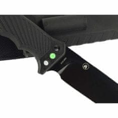 Ganzo Knife G8012V2-BK nôž do prírody 11,3 cm, celočierna, ABS, guma, plastové puzdro, kresadlo