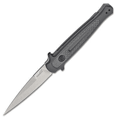 Kershaw K-7150 LAUNCH 8 STILETTO automatický vreckový nôž 9 cm, Stonewash, hliník, uhlíkové vlákno