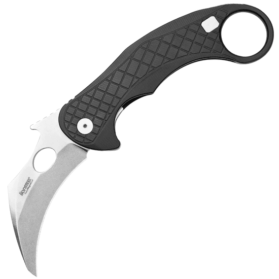 LionSteel LE1 A ES L.E.One Earth Brown vreckový nôž - karambit 8,2 cm, Stonewash, hnedá, hliník