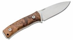 LionSteel M4 WN nôž do prírody 9,5 cm, orechové drevo, kožené puzdro