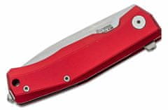 LionSteel MT01A RB Myto Red vreckový nôž 8,3 cm, Stonewash, červená, hliník, rozbíjač skla