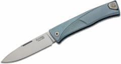 LionSteel TL BL Thrill Titanium Blue vreckový nôž 8 cm, modrá, titán, spona 