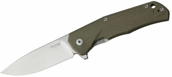 LionSteel TRE GGR Green vreckový nôž 7,4 cm, Stonewash, zelená, G10, titán