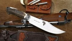 Muela B.F-RHINO Big Five zberateľský lovecký nôž 24 cm, nosorožec, paroh, striebro, zlato, puzdro