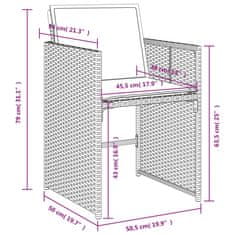Petromila vidaXL Záhradné stoličky s vankúšmi 4 ks sivé polyratanové
