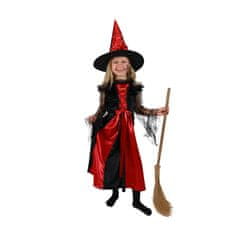 Rappa Detský kostým čarodejnica čierno-červená s klobúkom (S) e-obal