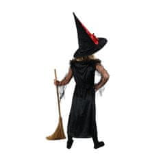 Rappa Detský kostým čarodejnica čierno-červená s klobúkom (M) e-obal