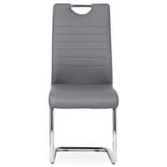 Autronic - jedálenská stolička, koženka sivá, chróm - DCL-418 GREY