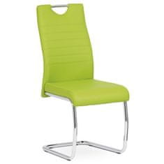 Autronic - jedálenská stolička, koženka zelená, chróm - DCL-418 LIM