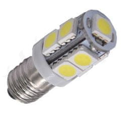 HADEX Žiarovka LED E10 12V / 2W, biela, 9xSMD5050