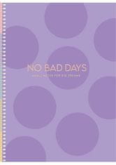 SHKOLYARYK Špirálový zošit "No Bad Days", mix motívov, B5, štvorčekový, 80 listov, tvrdé dosky, B5-SC-080-6082K