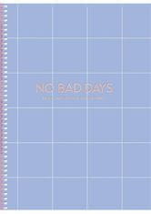 SHKOLYARYK Špirálový zošit "No Bad Days", mix motívov, B5, štvorčekový, 80 listov, tvrdé dosky, B5-SC-080-6082K