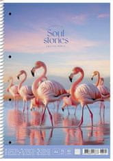 SHKOLYARYK Špirálový zošit "Soul Stories", mix motívov, A4, štvorčekový, 80 listov, A4-080-6711K