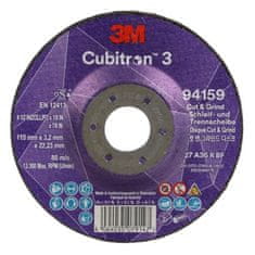 3M 3M Cubitron 3 rezný a brúsny kotúč, 94159, 36+, T27, 115 mm x 3.2 mm x 22.23 mm, EN, 10/Pack, 20 ea/Case