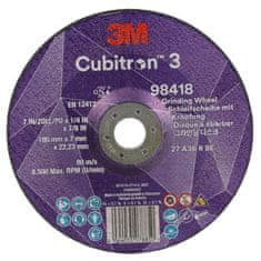 3M 3M Cubitron 3brúsny kotúč s vypuklým stredom, 98418, 36+, T27, 180 mm x 7 mm x 22.23 mm, EN, 10/Pack, 20 ea/Case