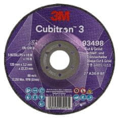 3M 3M Cubitron 3 rezný a brúsny kotúč, 93498, 36+, T27, 125 mm x 3.2 mm x 22.23 mm, EN, 10/Pack, 20 ea/Case