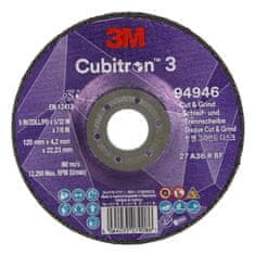 3M 3M Cubitron 3 rezný a brúsny kotúč, 94946, 36+, T27, 125 mm x 4.2 mm x 22.23 mm, EN, 10/Pack, 20 ea/Case
