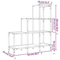 Petromila vidaXL Knižnica, čierna 92x30x102 cm, kompozitné drevo a kov