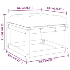 Vidaxl Záhradná podnožka s podložkami, masívna duglaska