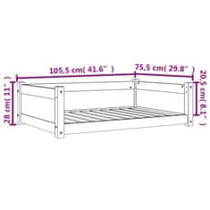 Vidaxl Pelech pre psa voskovohnedý 105,5x75,5x28 cm masívna borovica