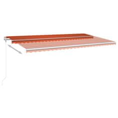 Vidaxl Automatická markíza,LED a senzor vetra 600x300cm,oranžová/hnedá