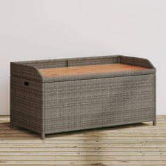 Vidaxl Úložná lavica sivá 100x50x52 cm polyratan a akáciové drevo