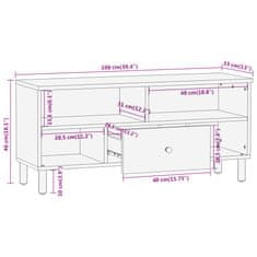 Vidaxl TV skrinka 100x33x46 cm, mangový masív