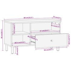 Vidaxl TV skrinka 80x33x46 cm, mangový masív