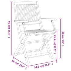 Petromila vidaXL Skladacie záhradné stoličky 8 ks 54,5x58x90 cm akáciový masív