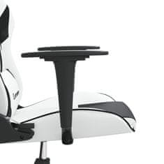 Petromila vidaXL Masážna herná stolička biela a čierna umelá koža