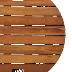 Vidaxl Záhradné bočné stolíky s drevenou doskou 2 ks čierne polyratan