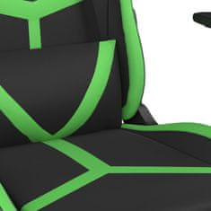 Petromila vidaXL Masážna herná stolička čierna a zelená umelá koža