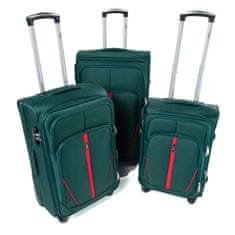 Rogal Zelená sada 3 nepremokavých kufrov "Practical" + expander - veľ. M, L, XL