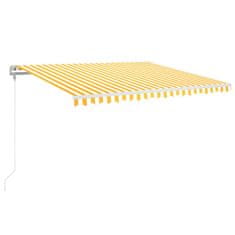 Vidaxl Automatická markíza, LED a senzor vetra 400x350 cm, žltá/biela