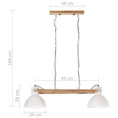 Vidaxl Industriálna závesná lampa 25 W biela 109 cm E27