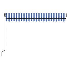 Vidaxl Ručne zaťahovacia markíza 450x350 cm modrá a biela