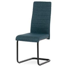 Autronic - Židle jídelní, modrá látka, černý kov - DCL-401 BLUE2