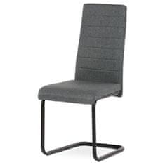 Autronic - Židle jídelní, šedá látka, černý kov - DCL-401 GREY2